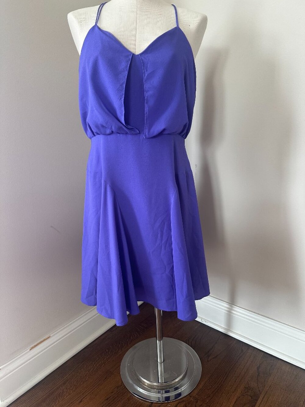 CeCe by Cynthia Steffe Purple Mini Dress Flared Skirt Billowy Bodice Size 10